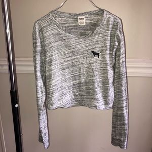PINK Long Sleeve Crop Top